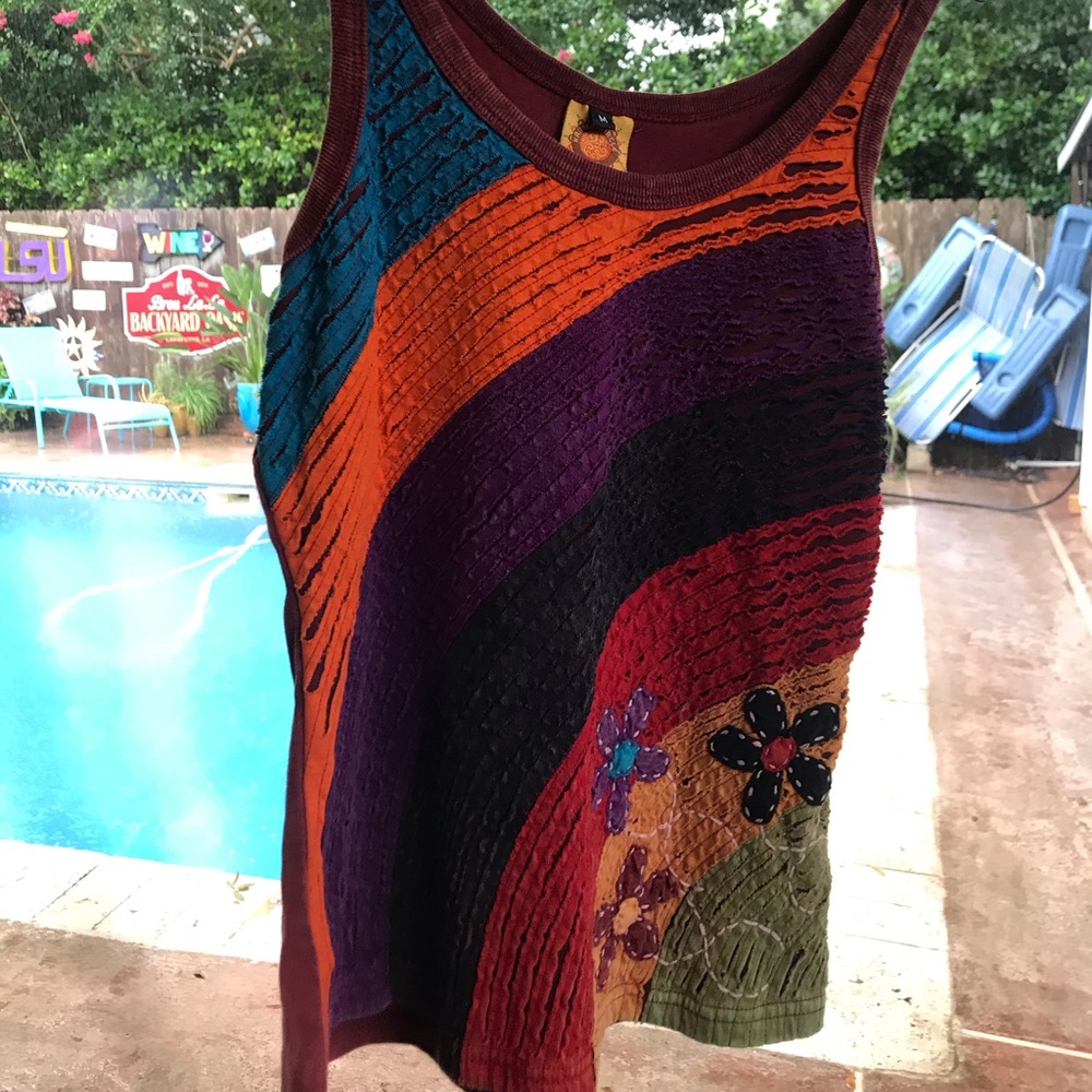 Multicolored hippie tank top